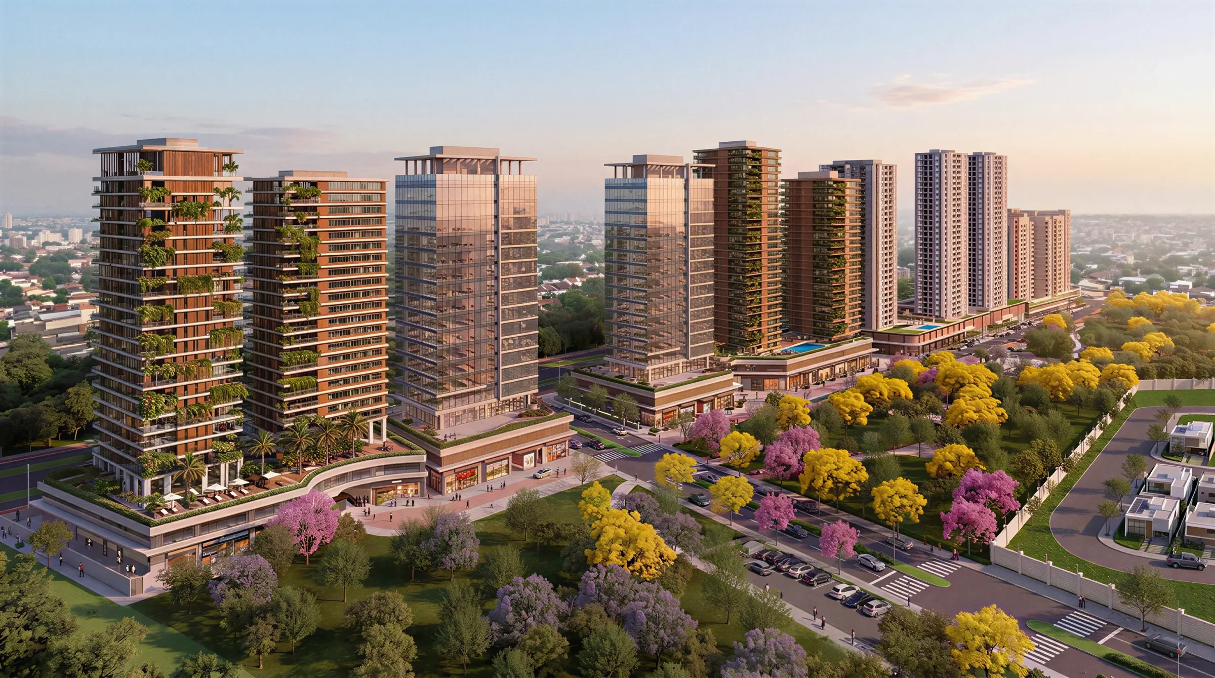 AL'DORA Vista do alto, com a cidade no horizonte