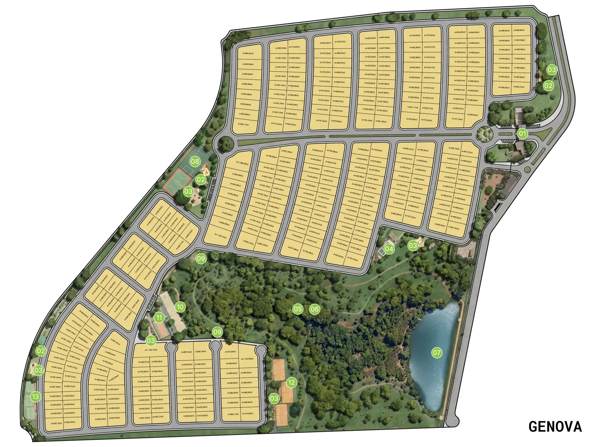 Mapa do loteamento Jardins Gênova