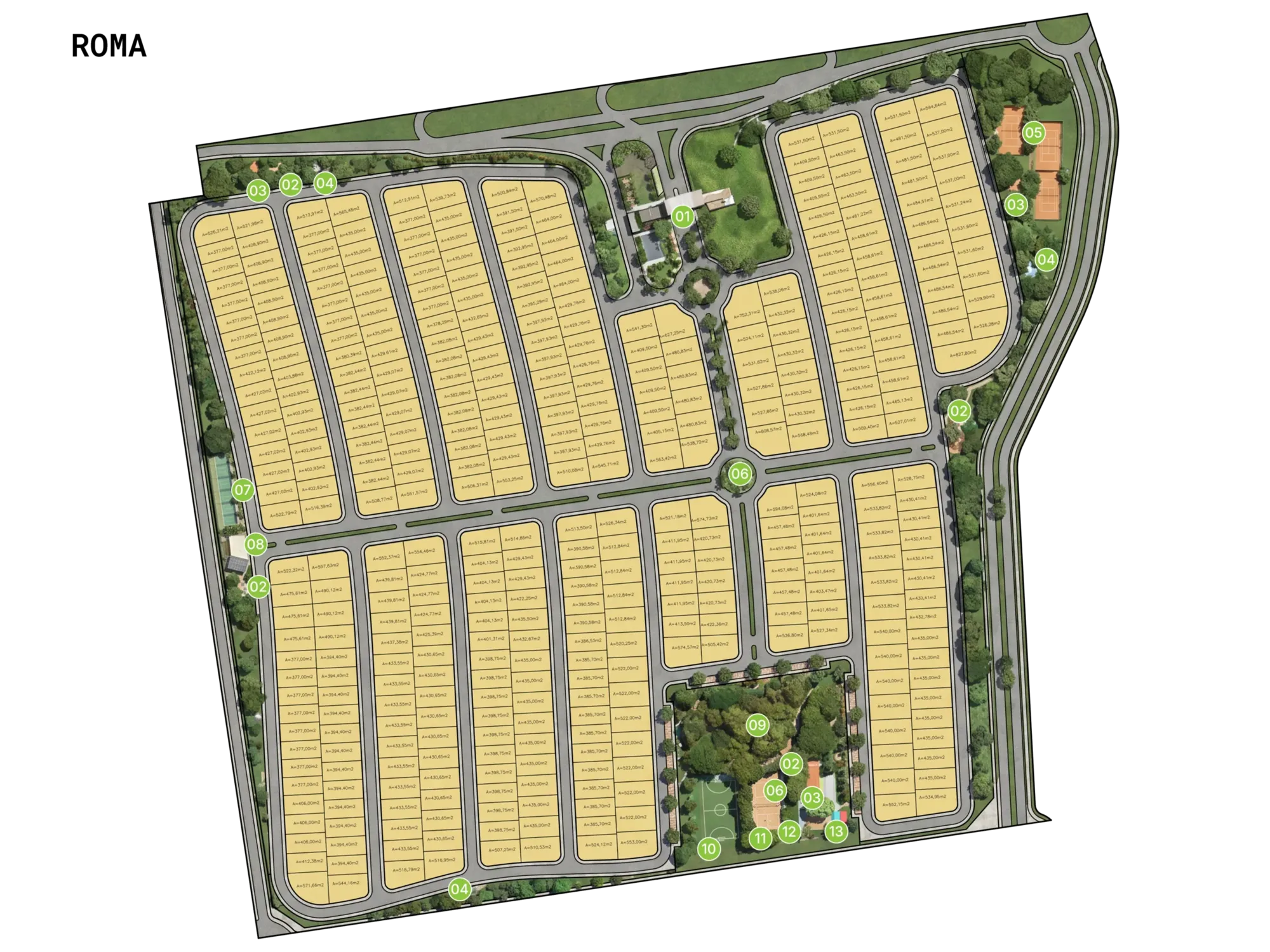 Mapa do loteamento Jardins Roma